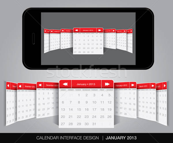 Calendario interfaz vector formato negocios Foto stock © archymeder