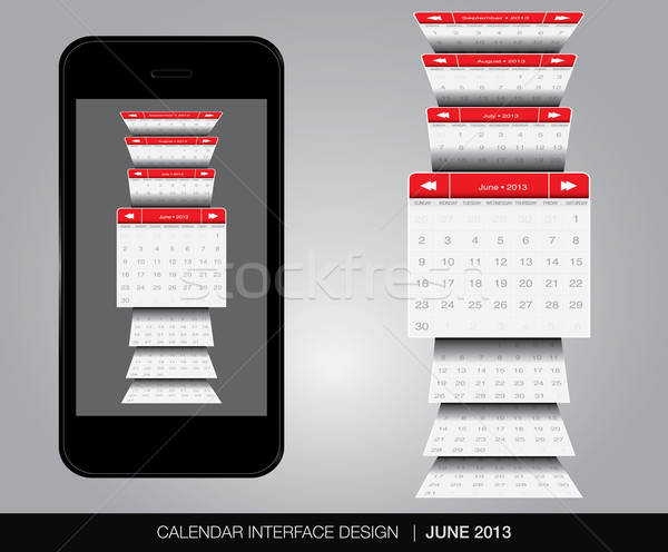 Calendario interfaz vector formato negocios Foto stock © archymeder