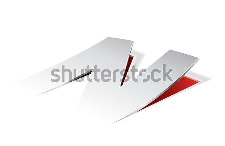 Paper folding with letter V in perspective view Stock photo © archymeder