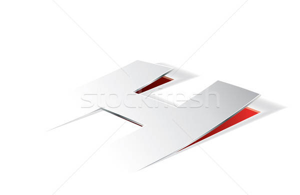 Papier lettre h perspectives vue vecteur [[stock_photo]] © archymeder