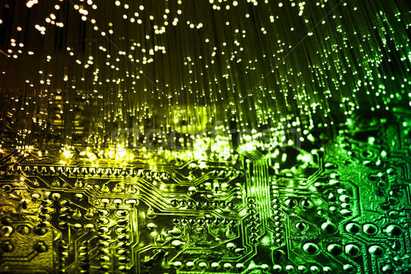 Faser Optik Licht Spots Computer abstrakten Stock foto © arcoss