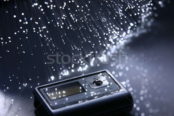 [[stock_photo]]: Fibre · optique · lumière · affaires · musique