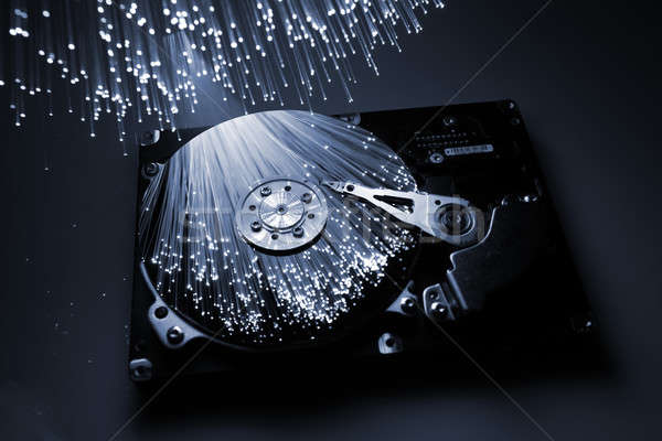 Faser optische Laptop Technologie Server Sicherheit Stock foto © arcoss