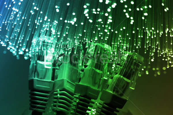 Faser optische Licht Spots Internet Technologie Stock foto © arcoss