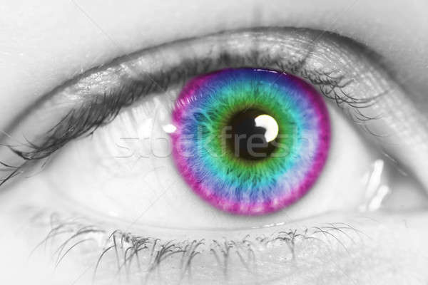 Kleurrijk oog abstract schoonheid Blauw kleur Stockfoto © arcoss