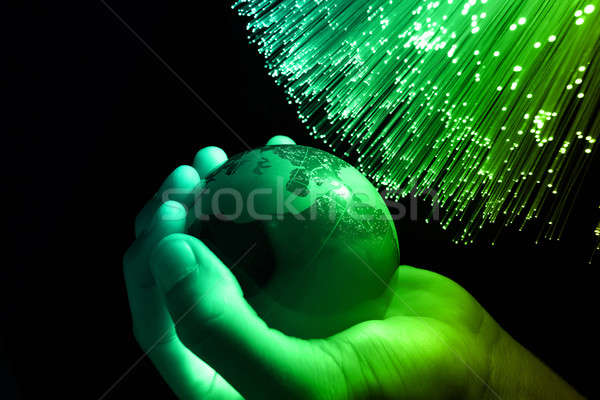 Technologie internet wereldbol kaart veiligheid ruimte Stockfoto © arcoss