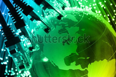 網絡 電纜 全球 地球 光 技術 商業照片 © arcoss