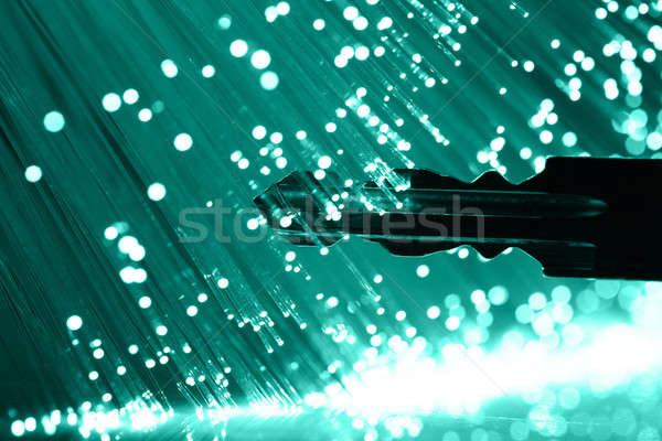 Fibra optica lumina spoturi acasă tehnologie Imagine de stoc © arcoss