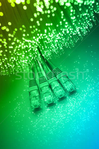 Fibra optica lumina spoturi Internet tehnologie Imagine de stoc © arcoss
