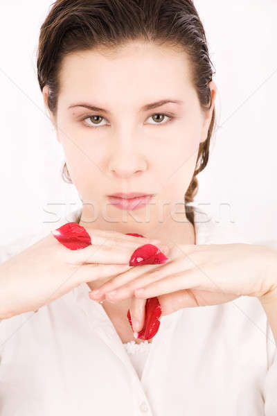 Nő rózsa víz lány test háttér Stock fotó © arcoss