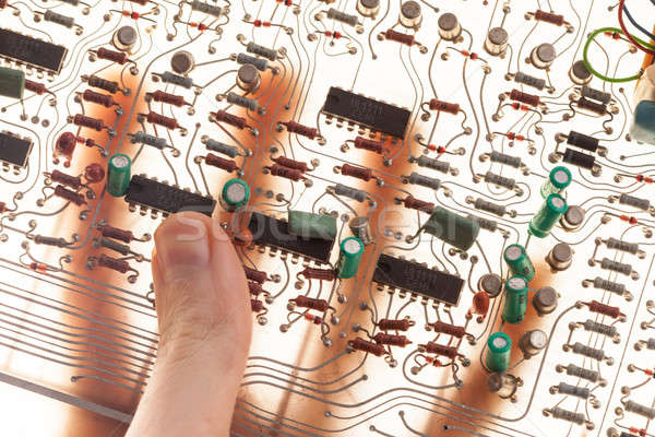 human hand  with electric circuit Stock photo © arcoss