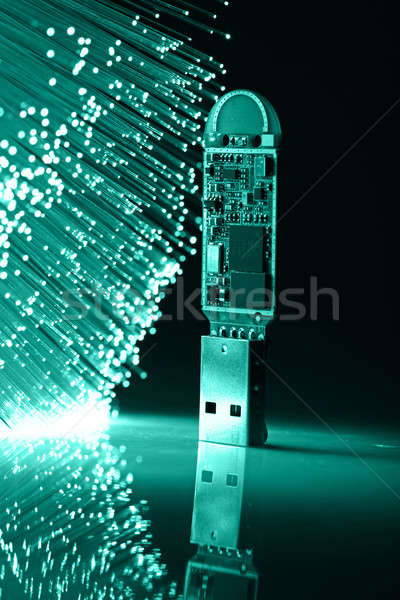 Fiber optics background with lots of light spots Stock photo © arcoss