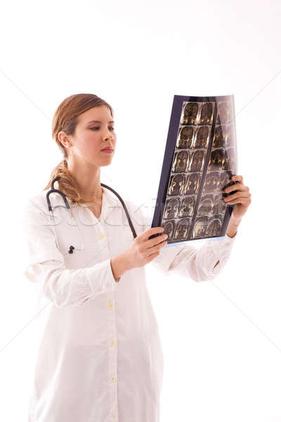 Young female doctor examines a radiogram. Stock photo © arcoss