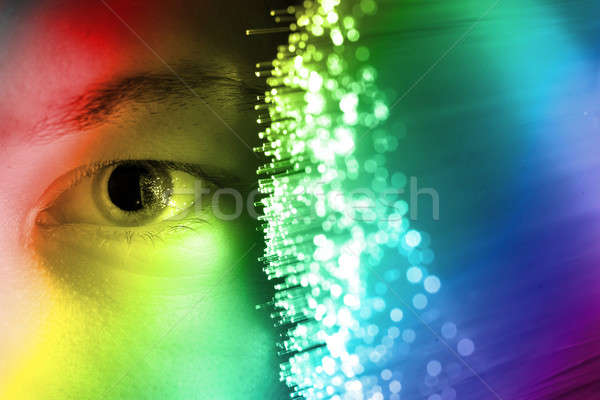 Technologie Auge rot ansehen Daten menschlichen Stock foto © arcoss