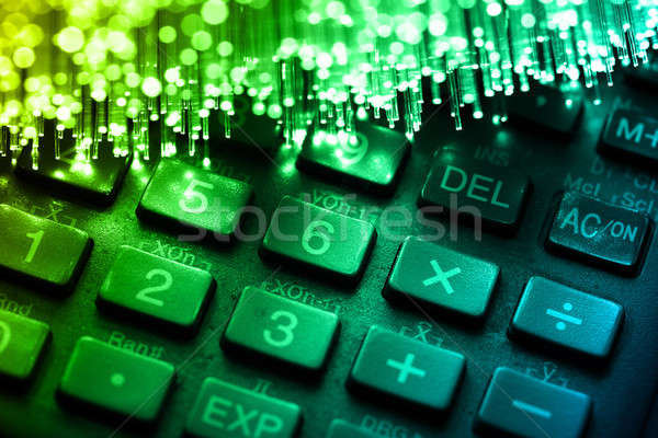 Fibra optica lumina spoturi calculator abstract Imagine de stoc © arcoss
