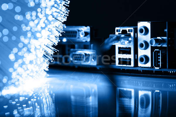 Fiber optics background with lots of light spots Stock photo © arcoss