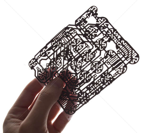 Hand circuit board witte computer textuur achtergrond Stockfoto © arcoss