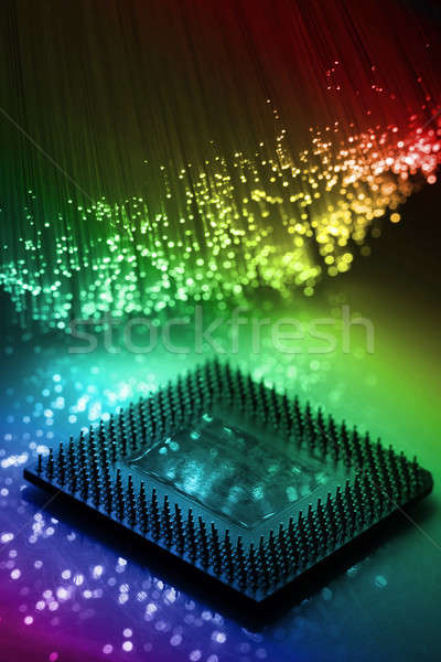 Foto stock: Processador · abstrato · espaço · rede · cabo · digital