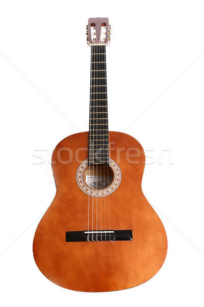 Stockfoto: Klassiek · akoestische · gitaar · geïsoleerd · witte · muziek · concert