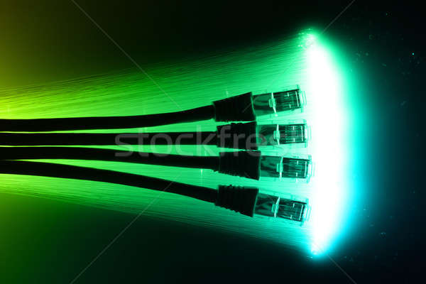 Fibra optica lumina spoturi Internet tehnologie Imagine de stoc © arcoss