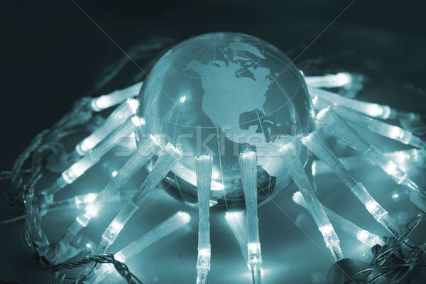 Globális kommunikáció internet földgömb fény háttér hálózat Stock fotó © arcoss