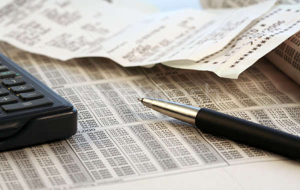 Belasting terugkeren pen financieren math boekhouding Stockfoto © aremafoto
