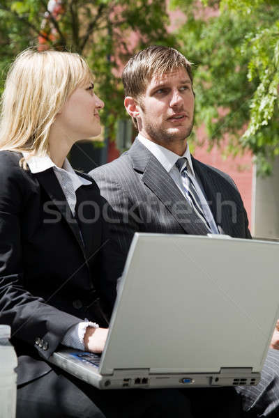 Stock photo: Caucasian business people having discussion