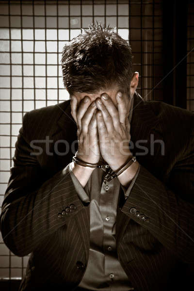бизнесмен тюрьму кавказский сидят бизнеса Сток-фото © aremafoto