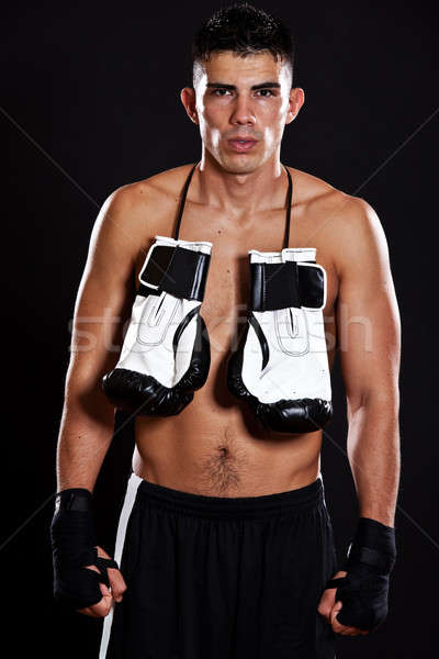 Hispânico boxeador retrato masculino homem poder Foto stock © aremafoto