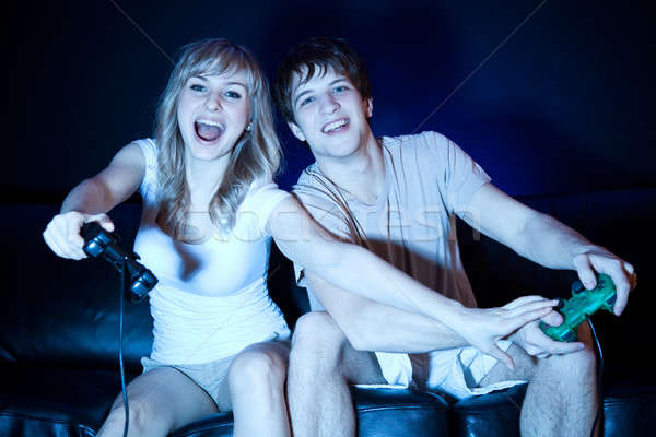 Couple playing video games Stock photo © aremafoto