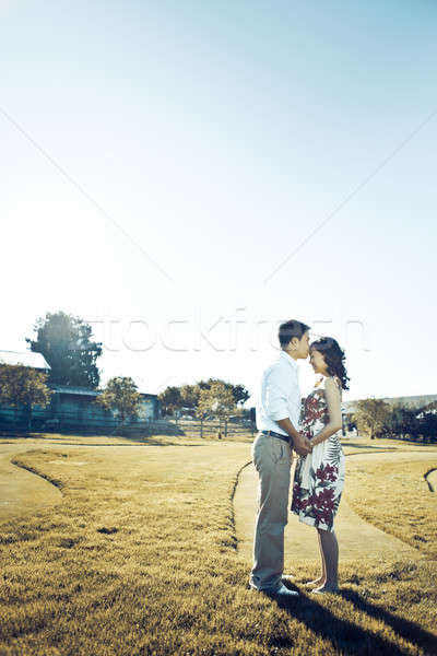 Enceintes couple portrait femme mari famille [[stock_photo]] © aremafoto