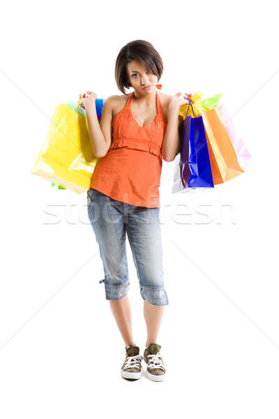Black woman tired after shopping Stock photo © aremafoto