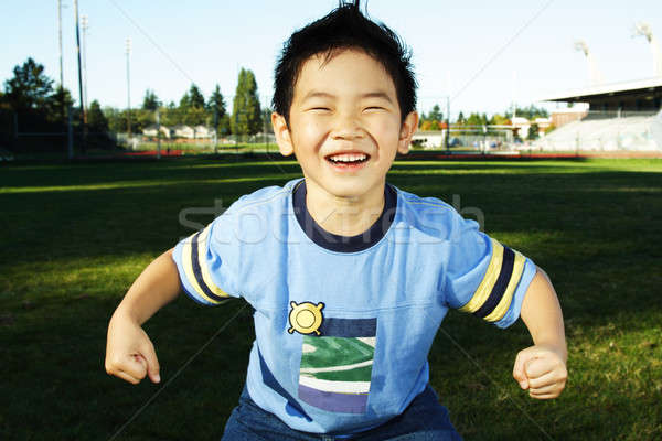 顯示 快樂 微笑 孩子 面對 商業照片 © aremafoto
