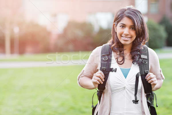 Zdjęcia stock: Asian · student · kampus · portret · szczęśliwy · kobieta