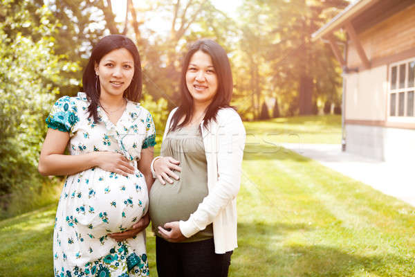 Embarazadas Asia mujeres tiro dos hermosa Foto stock © aremafoto