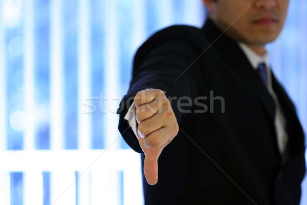 Geschäftsmann enttäuscht Business Umsatz Finger schlecht Stock foto © aremafoto