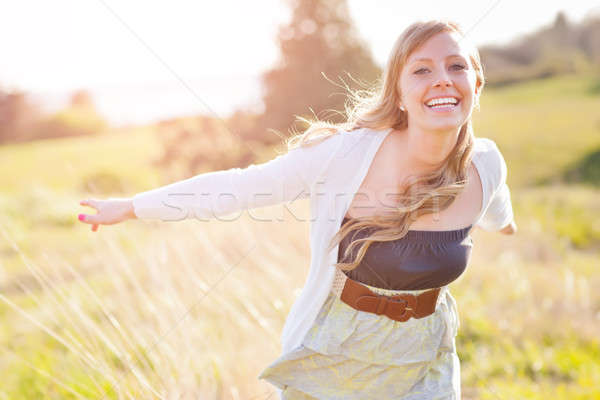 Stockfoto: Mooie · kaukasisch · vrouw · outdoor · portret · jonge