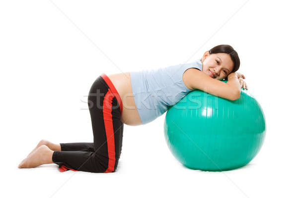 Femme enceinte naissance balle sport [[stock_photo]] © aremafoto