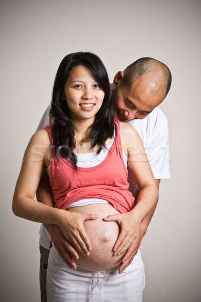 Pregnant asian couple baby Stock photo © aremafoto