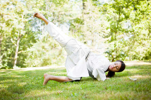 Foto stock: Asia · karate · tiro · mujer · nina