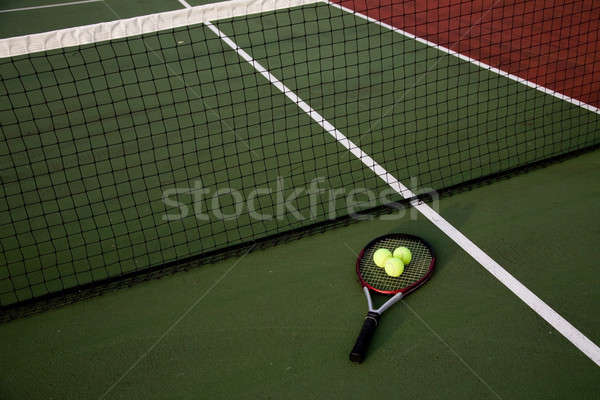 Tenis atış tenis kortu sağlık top Stok fotoğraf © aremafoto