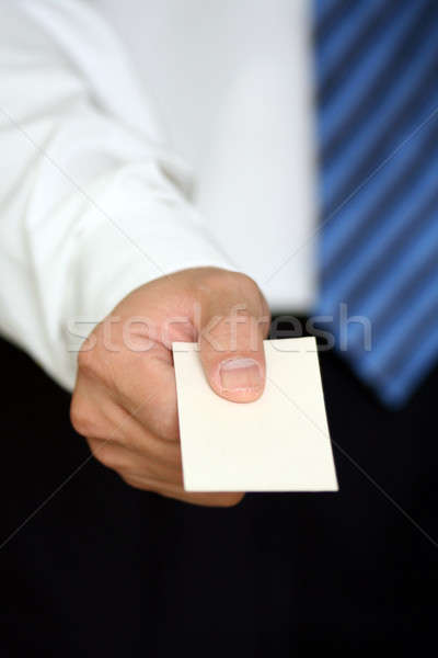Cartão de visita empresário fora negócio papel mão Foto stock © aremafoto