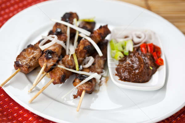 Pork satay Stock photo © aremafoto