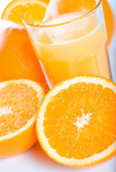 Oranges tranches verre jus d'orange alimentaire fruits [[stock_photo]] © aremafoto