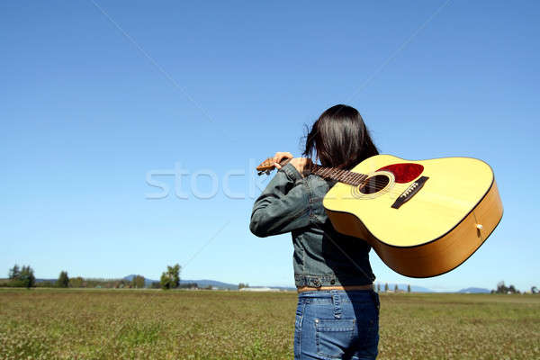 Woman guitar player Stock photo © aremafoto