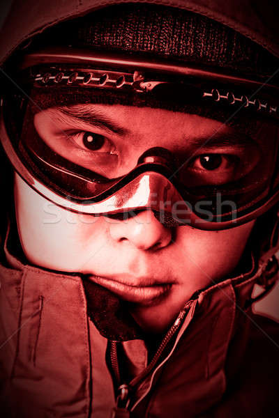 Portret asian człowiek zimą etnicznych Zdjęcia stock © aremafoto