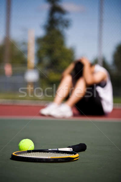 Triste derrotar masculina sesión abajo Foto stock © aremafoto