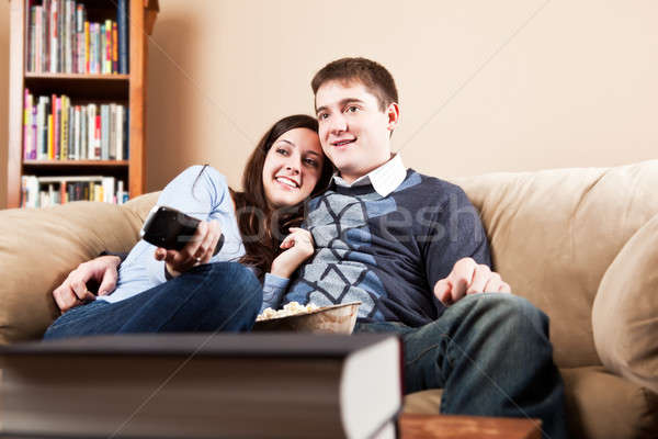 Couple watching television Stock photo © aremafoto