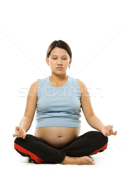 Femme enceinte méditer coup enceintes asian femme [[stock_photo]] © aremafoto