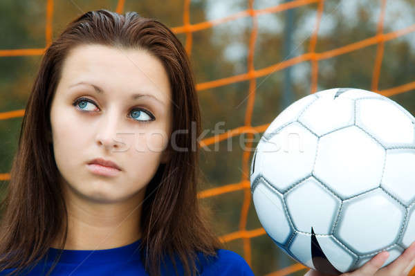 Footballeur belle ballon femme fille Photo stock © aremafoto